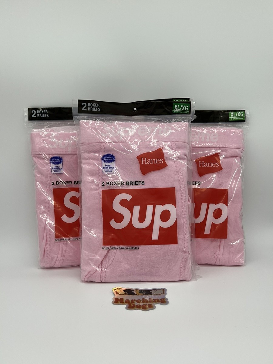 Supreme FW21 Hanes Boxer Briefs (2 Pack) - Pink - Size XL | eBay