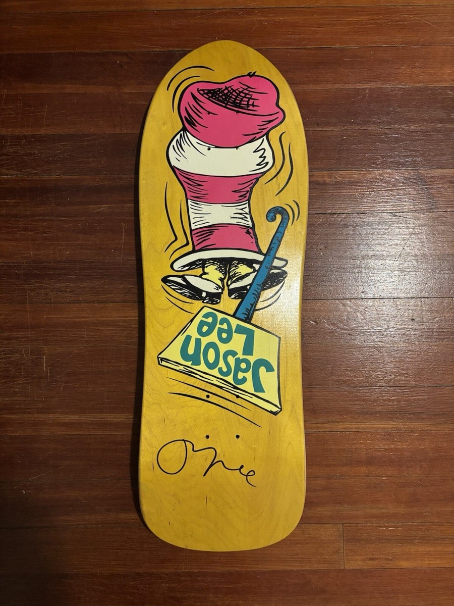 Jason Lee Mini Skateboard Deck Prime Flocked Glow Variant Signed