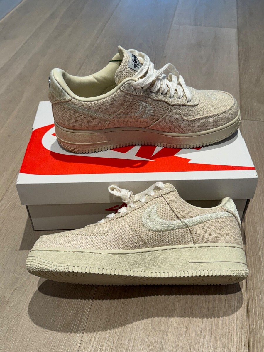 Nike Stussy Air Force 1 Low Fossil Men 8 Women 9.5 CZ9084-200