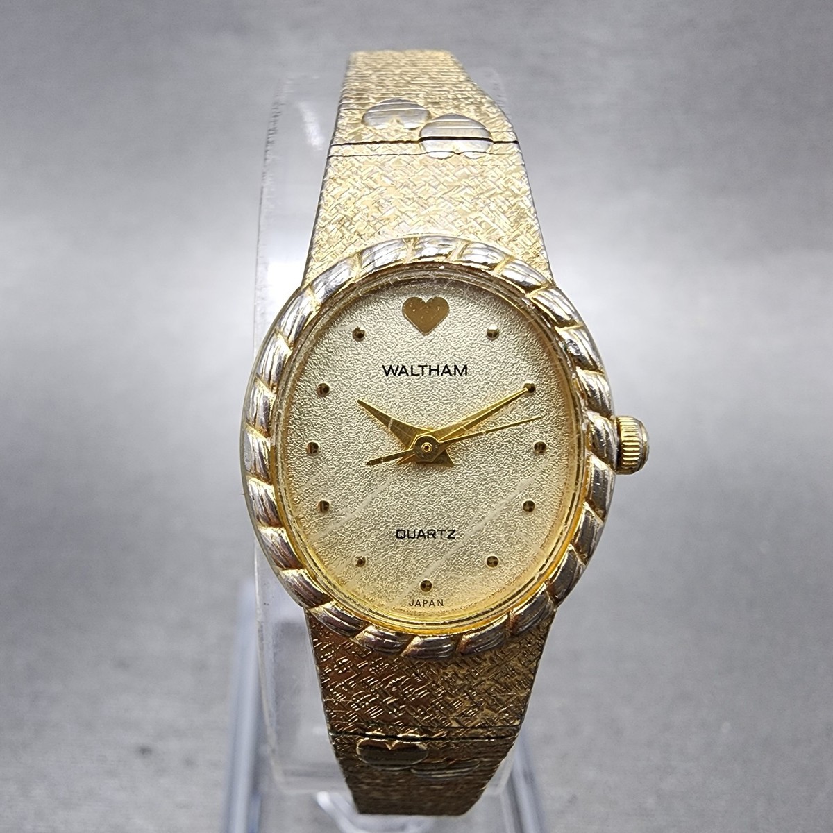 Waltham Watch Women 18mm Champagne Dial Gold Tone Oval 6L32 New