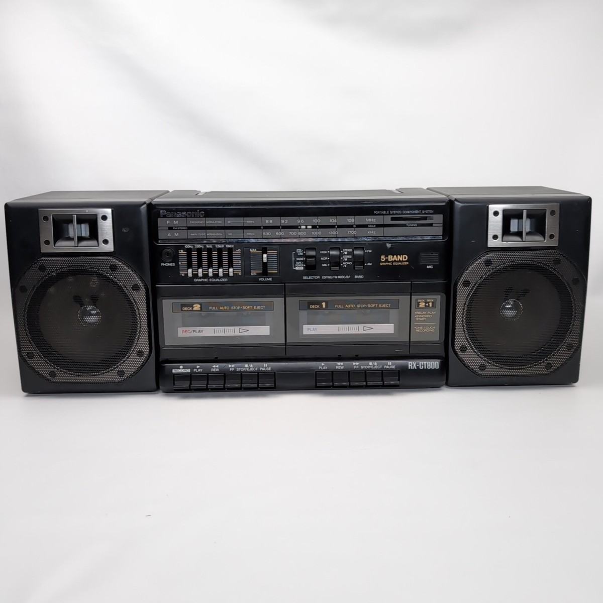 Vintage Panasonic RX-CT800 Stereo Dual Cassette AM/FM Boombox