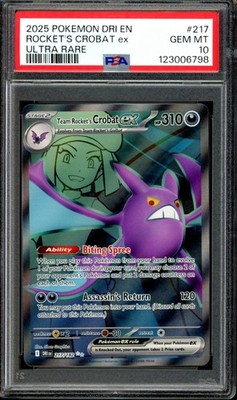 PSA 10 Team Rocket's Crobat 217/182 Ultra Rare Full Art Destined