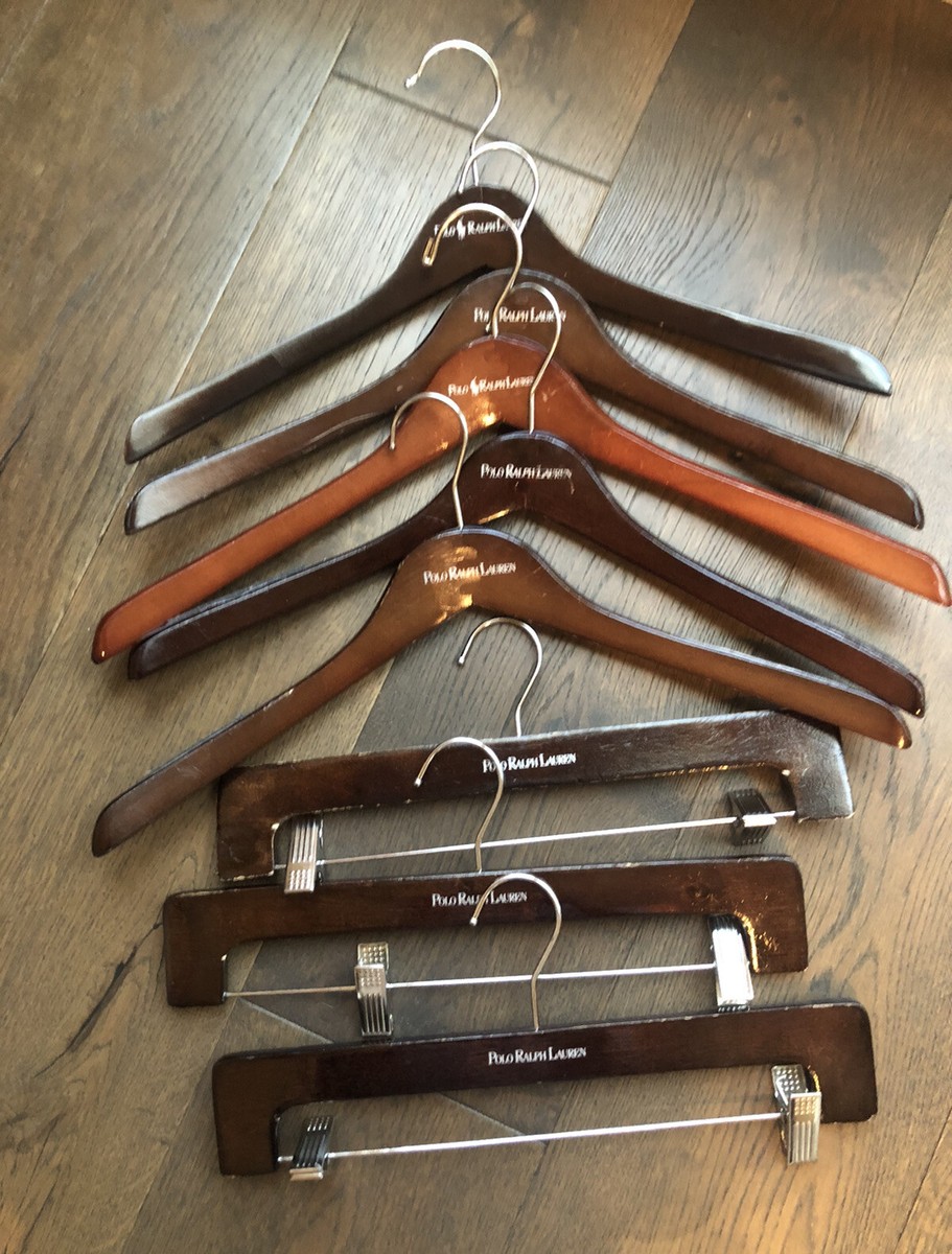 Pre-Owned Polo Ralph Lauren 8 Wooden Hangers Shirts/Dresses/Pants