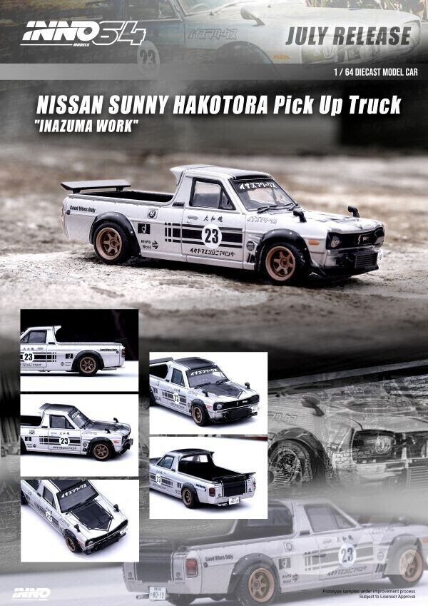 INNO64 1/64 NISSAN Datsun SUNNY HAKOTORA Pickup Truck INAZUMA WORK