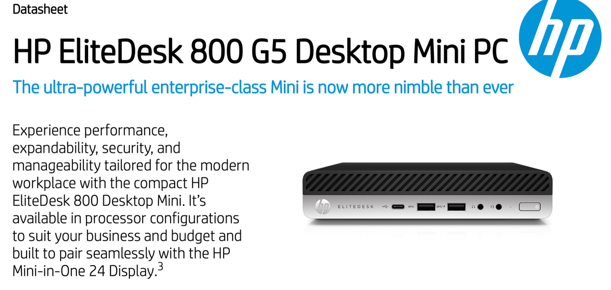 NEW HP EliteDesk 800 G5 Mini PC Intel OCTA (8) Core i7 9700 4.30