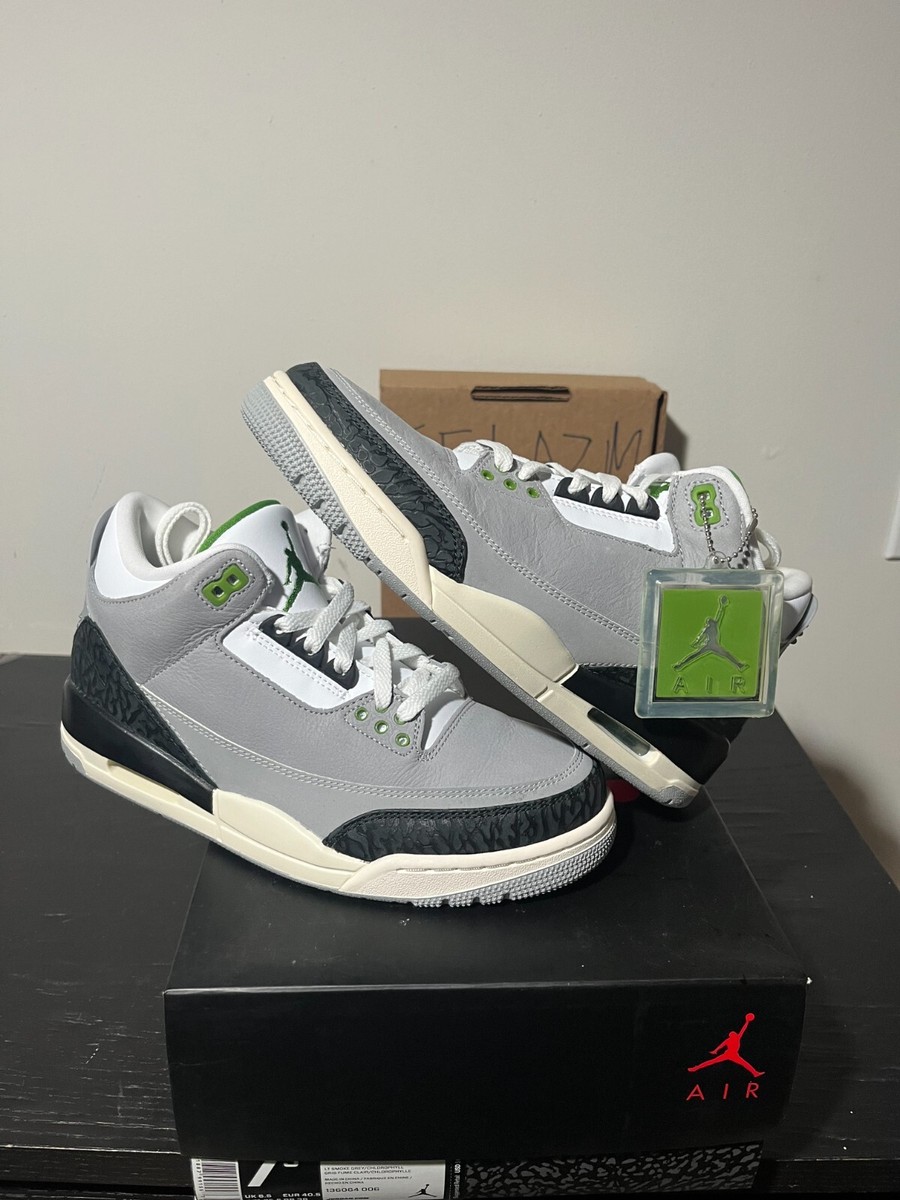 Brand New Nike Air Jordan 3 Retro Chlorophyll Grey 136064-006