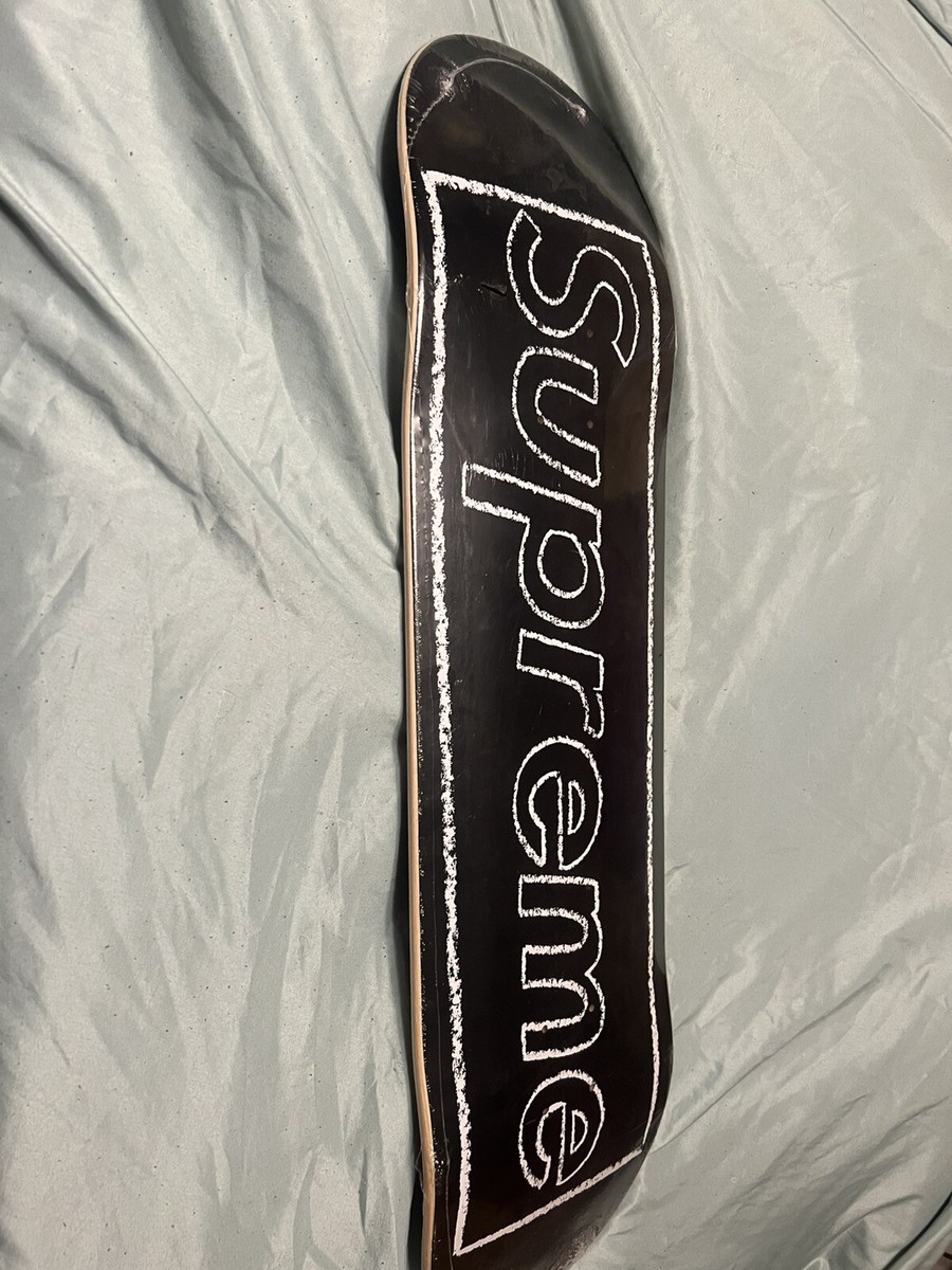 Supreme Ss21 Kaws Chalk Logo Skate Deck Black for sale online | eBay