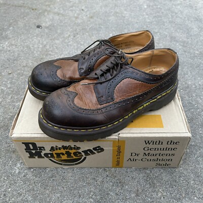 Vintage Dr. Marten Made England Bark Peanut Grizzly Leather Brogue