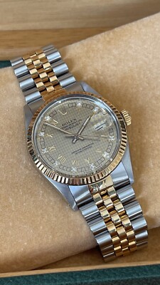 Very RARE Rolex Datejust 36mm 16233 Steel Houndstooth Dial 10P