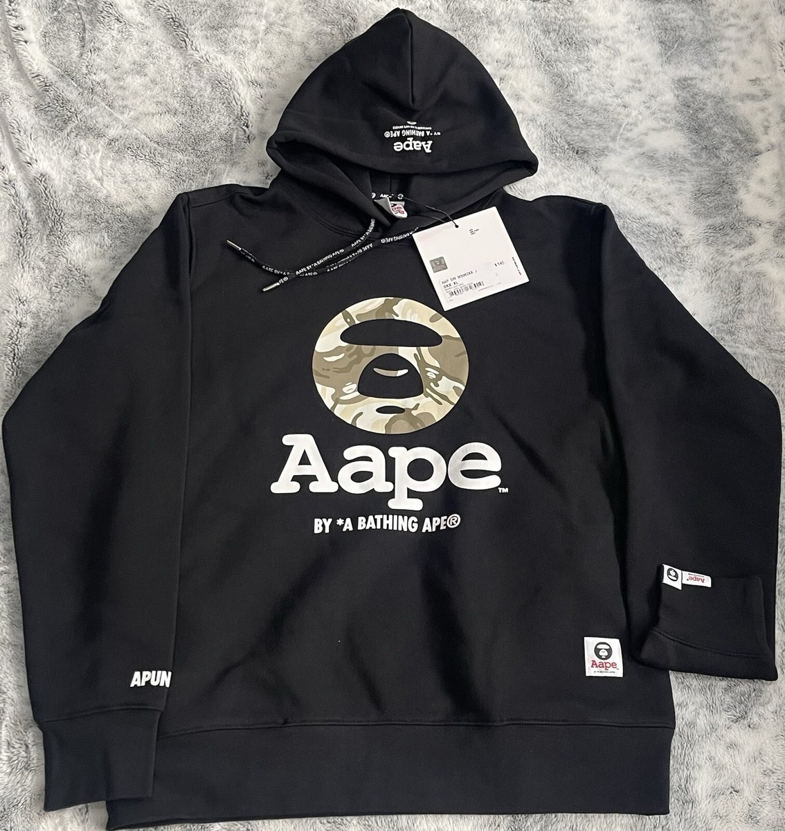 Size XL Aape by *A Bathing Ape Basic Hooded Sweater Black M7581XXK