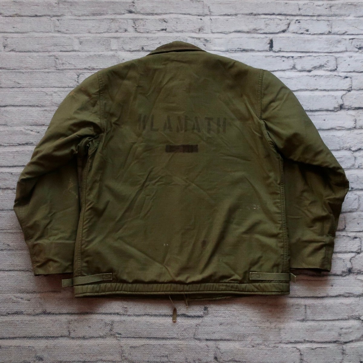 Vintage US Navy USN A-2 Stencil Deck Jacket Size L Military