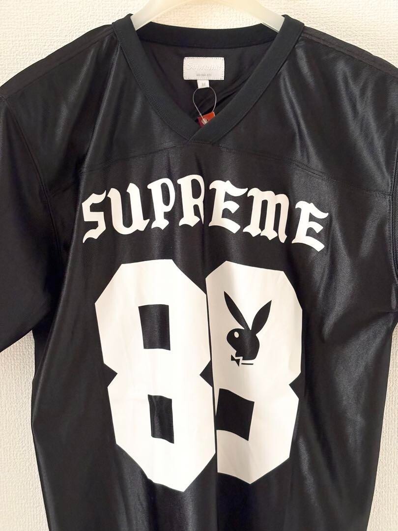 Supreme Playboy Football short sleeve T-shirt Jersey color Black