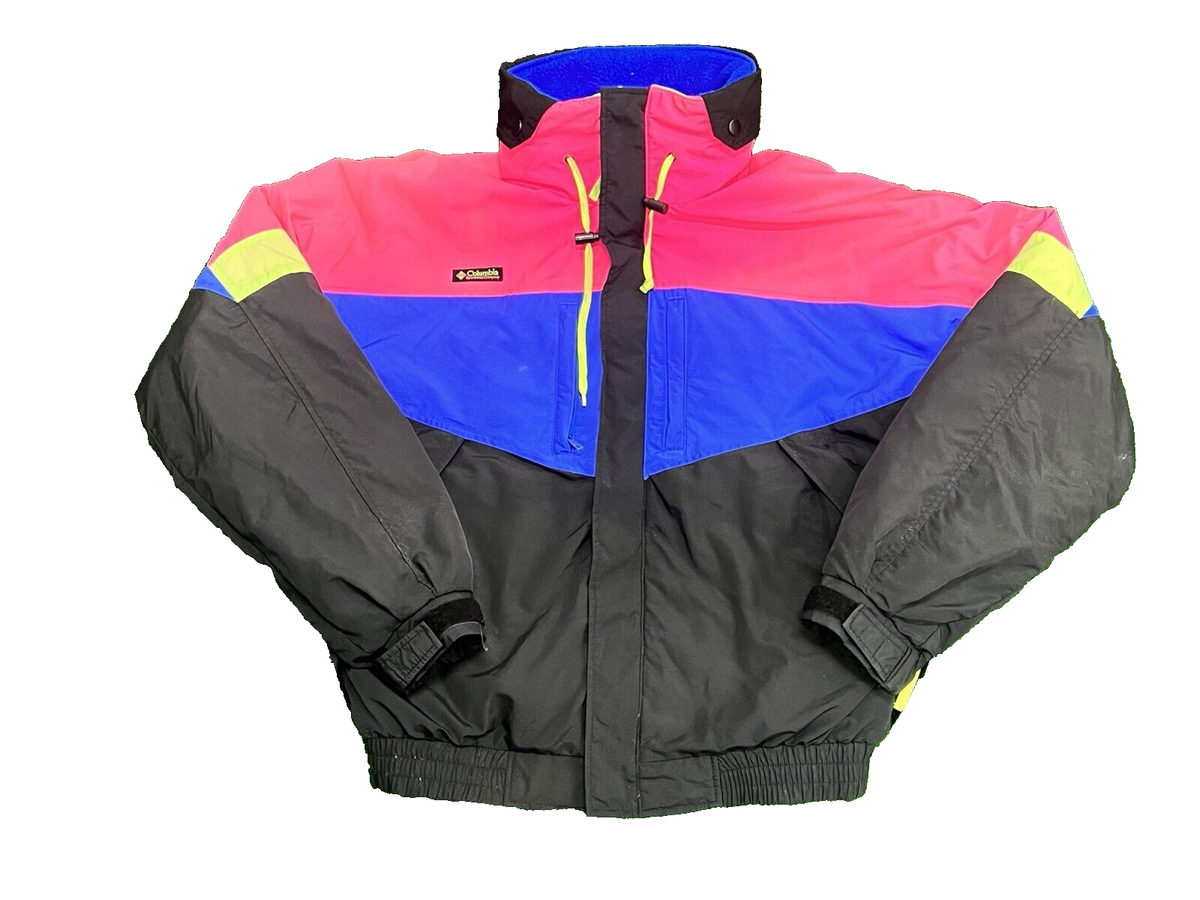 Vintage 80s Columbia Wizbang Neon Colorblock 3 in 1 Ski Jacket