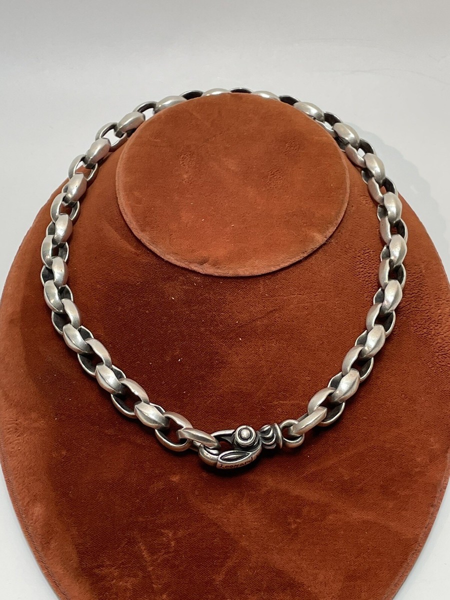 Vintage Sterling Leonard Kamhout Chain Link Necklace With War Bird