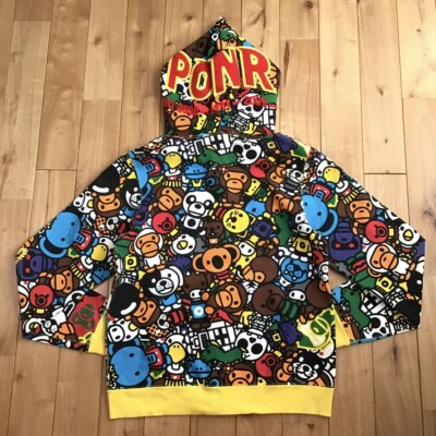 BAPE Mook Limited Milo Animal Safari Shark full zip hoodie A