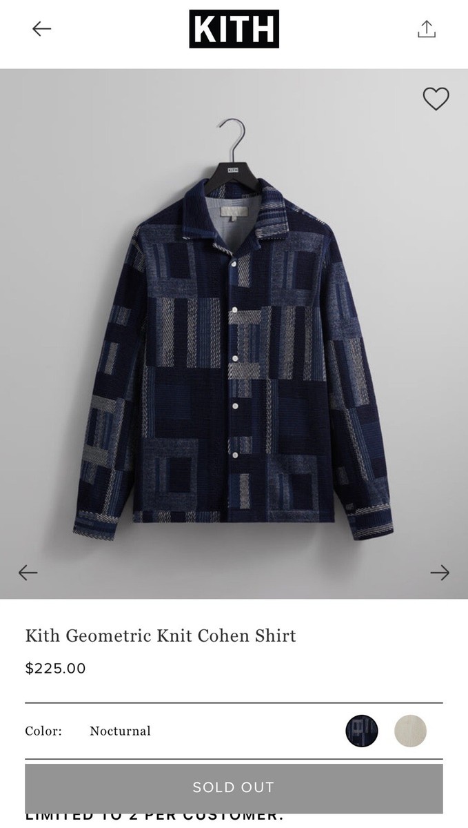 Kith Geometric Knit Cohen Shirt - Nocturnal PH | eBay