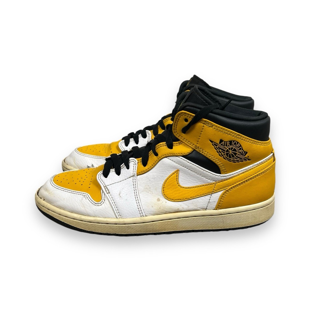 Nike Air Jordan 1 Mid GS University Gold White Black size 9.5
