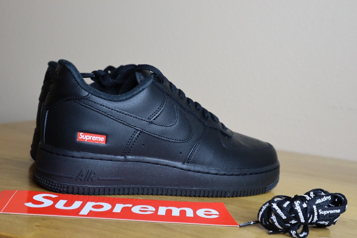 Size 8 - Nike Air Force 1 Low x Supreme Box Logo - Black
