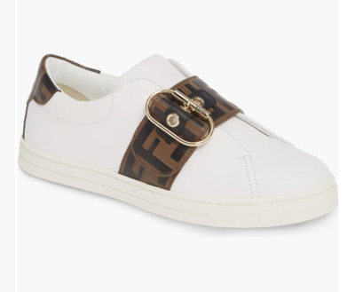 Fendi Z3929 Womens White Leather Iconic Ff Band Sneakers Size EU
