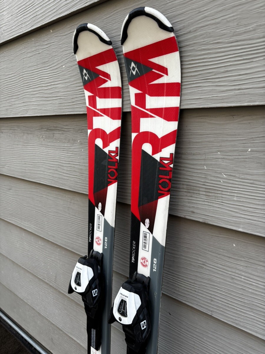 Volkl RTM 7.4 Short 128cm Skis w/ Lithium 10 Bindings - PERFECT
