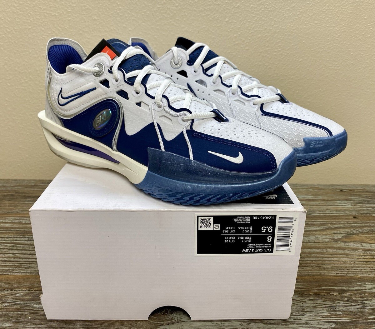 Nike Air Zoom GT Cut 3 ASW Basketball Shoes White Navy FZ4645-100