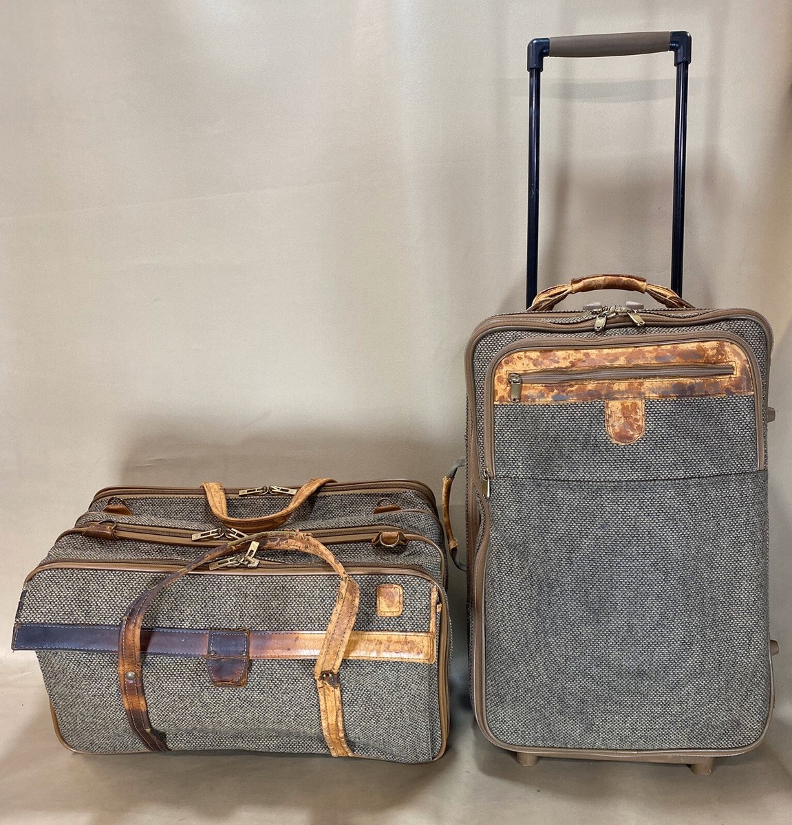 Hartmann Vintage Tweed Carry On Set 20” Duffle & 22” Upright