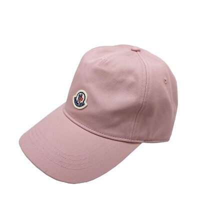 Moncler Hat Baseball Cap Light Pink Size M Logo-Patch Cotton