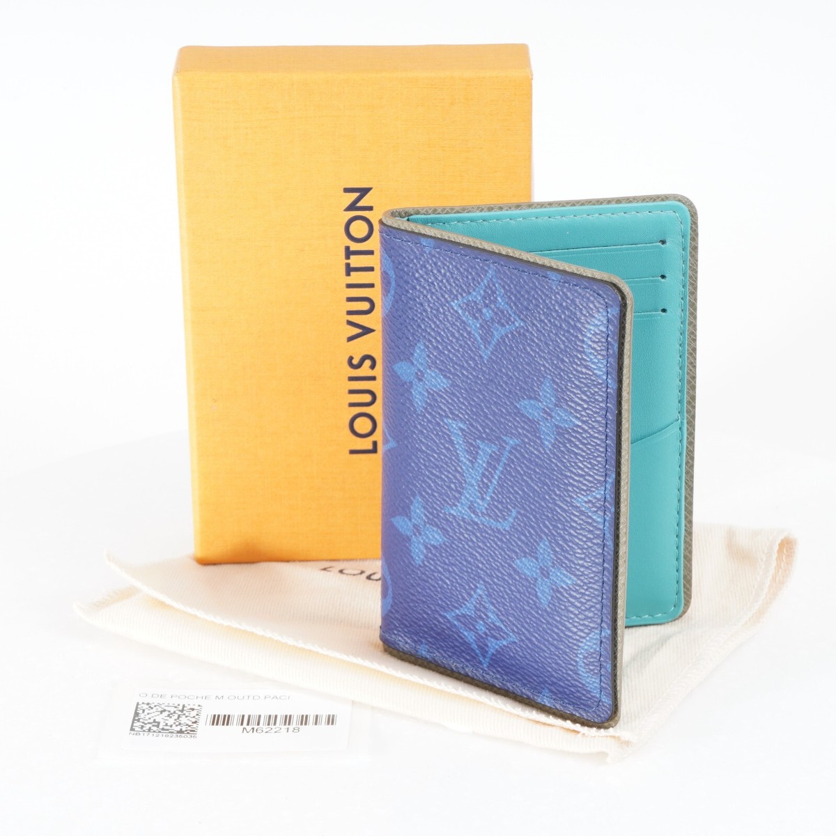 Louis Vuitton Pocket Organizer Monogram Blue Leather (M62218) w