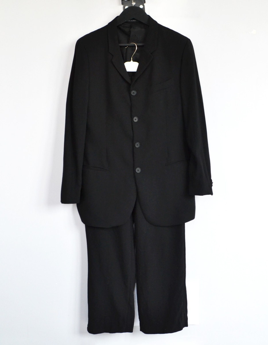 90s Vintage Mens EMPORIO ARMANI Suit Black Blazer Jacket Pants