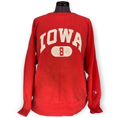 Vintage 80s Champion Reverse Weave Mens Large Iowa Spell Out