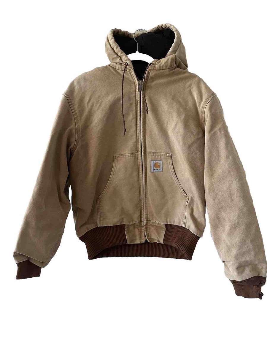 Vtg Carhartt Jacket Large Duck J68 Full Zip Canvas Work Faded USA