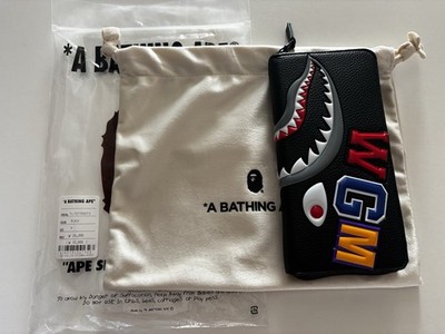 Authentic a bathing ape babe shark long wallet black new | eBay