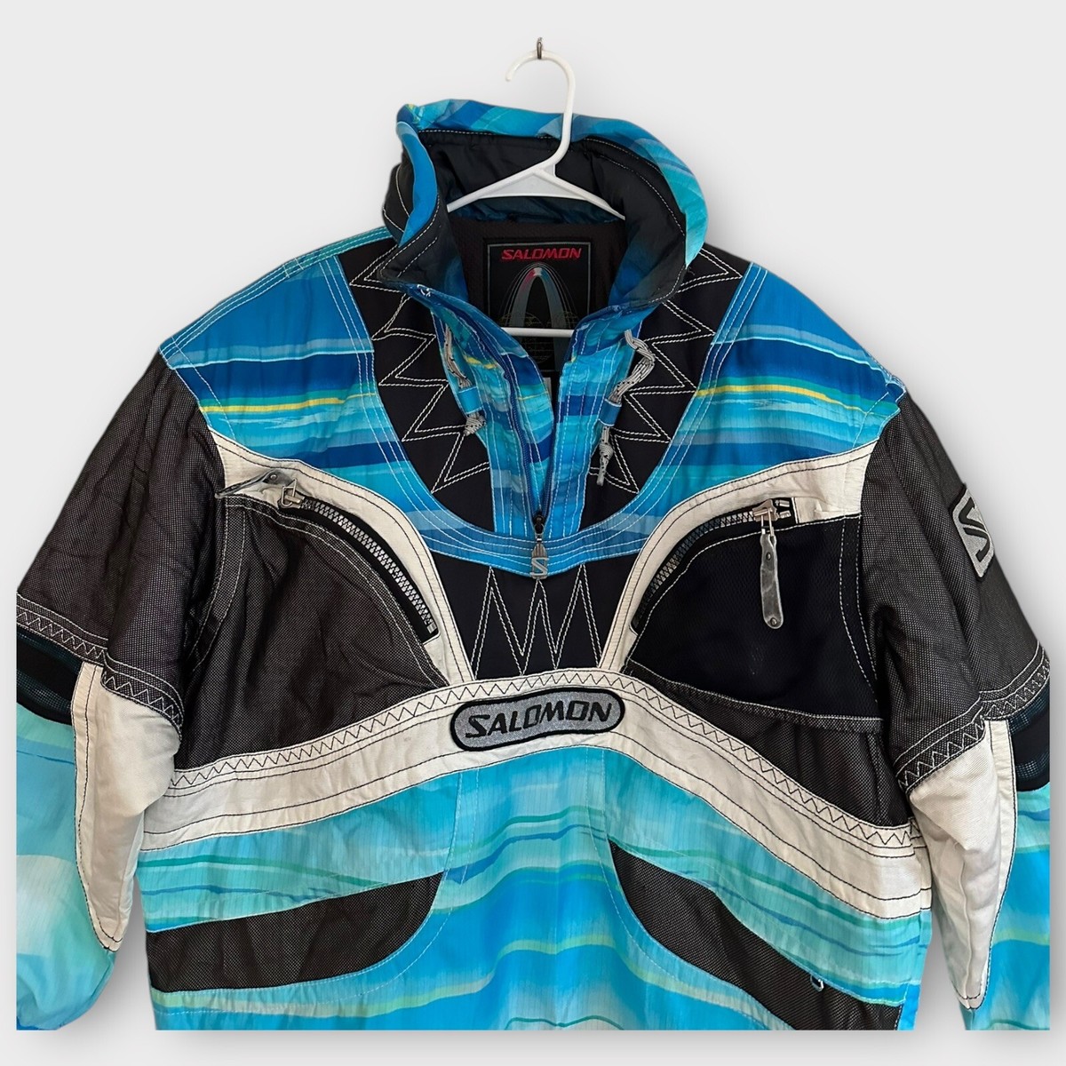 Vintage Salomon Optimal Movement Aqua Blue Ski Jacket Unisex Size