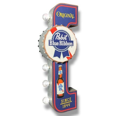 Pabst Blue Ribbon LED Sign – Vintage Double-Sided Marquee Wall