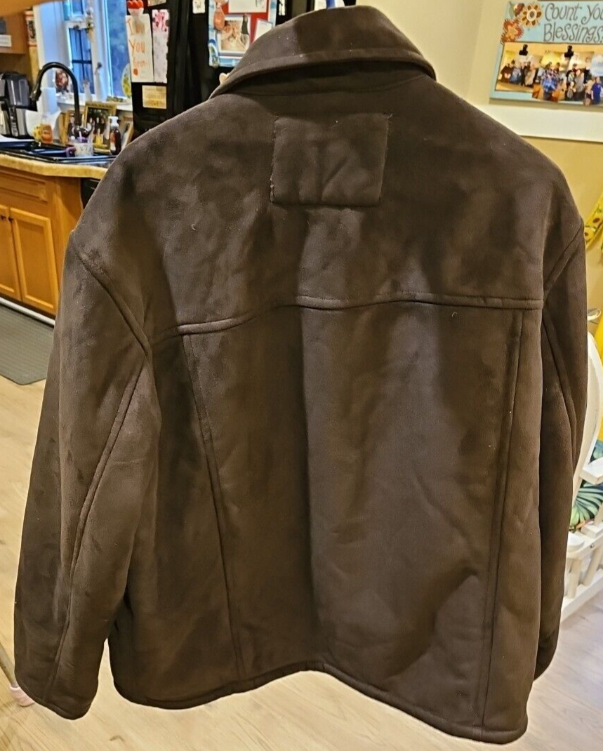 David Taylor Collection Large Jacket Zipper Closure Brown Fake Fur