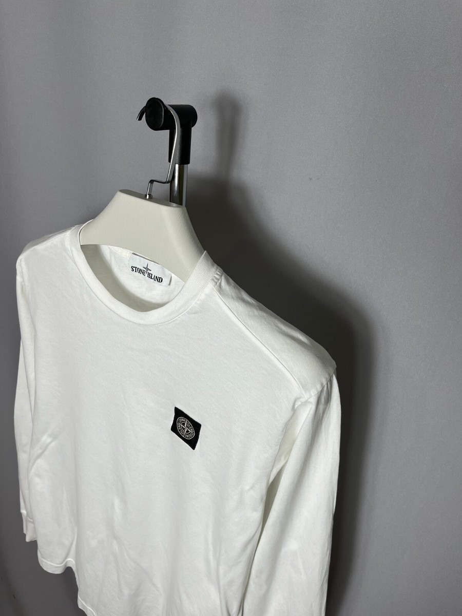 Men's Stone Island Long Sleeve T-Shirt White 721522713 Sz S | eBay