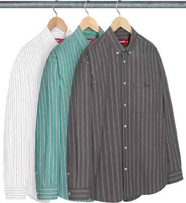 Supreme Loose Fit Stripe Shirt 3colors Charcoal White Green FW24