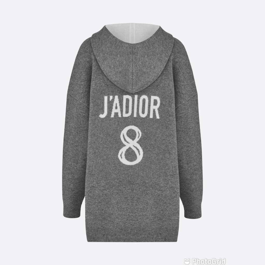 Christian Dior J'ADIOR 8' Hooded Cashmere Sweater with Rear