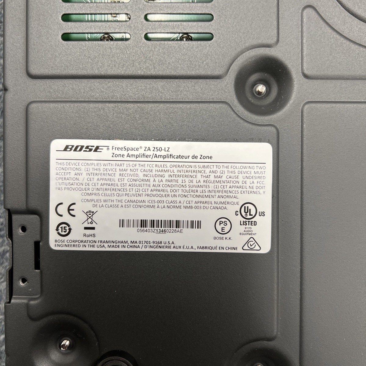 Bose Freespace ZA 250-LZ Zone Amplifier, Power Tested | eBay