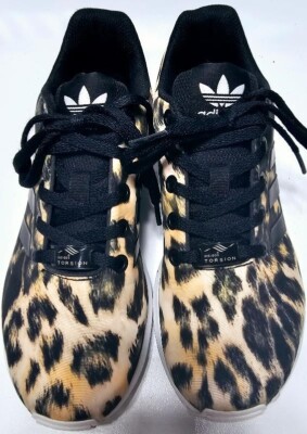 Adidas Torsion ZX Flux B25642 Animal Tan Black Leopard Sneakers
