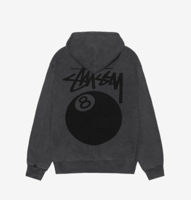 Stussy 8 Ball Pigment Dyed Zip Hoodie Black, 100% Authentic | eBay