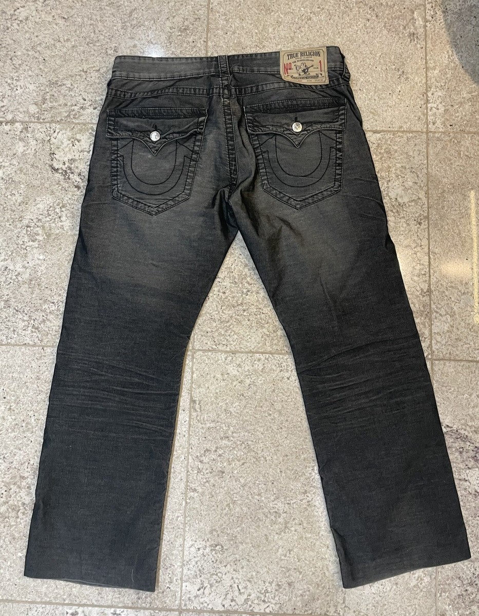 True Religion Jeans Ricky Mens Black Corduroy Pants Size 38/29 | eBay