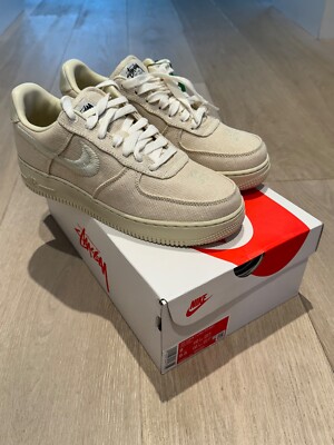 Nike Stussy Air Force 1 Low Fossil Men 8 Women 9.5 CZ9084-200