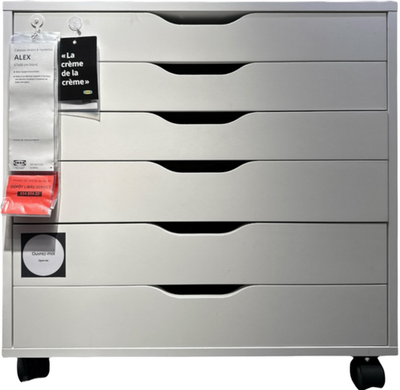 New IKEA ALEX White Drawer Unit on Casters 67x66 cm (26 ⅜x26