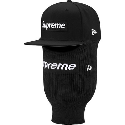 Supreme FW25 Box Logo New Era Cap Hat + Balaclava Black Size 8 New