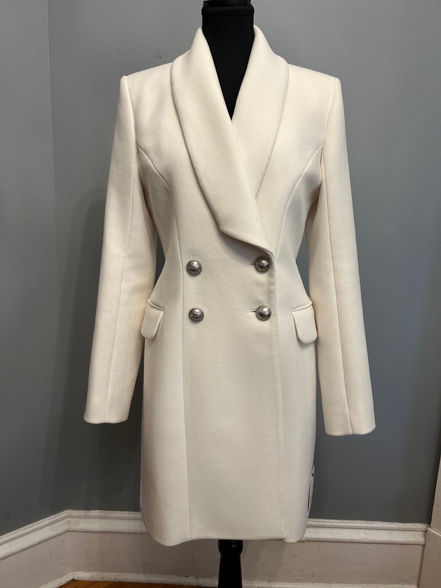 BALMAIN White Double-Breasted Wool Coat, size 38 | eBay