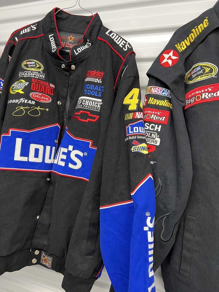 Vintage NASCAR racing jacket Lot Chase jr Design Lowe's Havoline