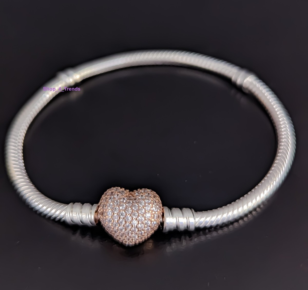 New 100% Original PANDORA 586292CZ 925 + Rose Gold Pave Heart