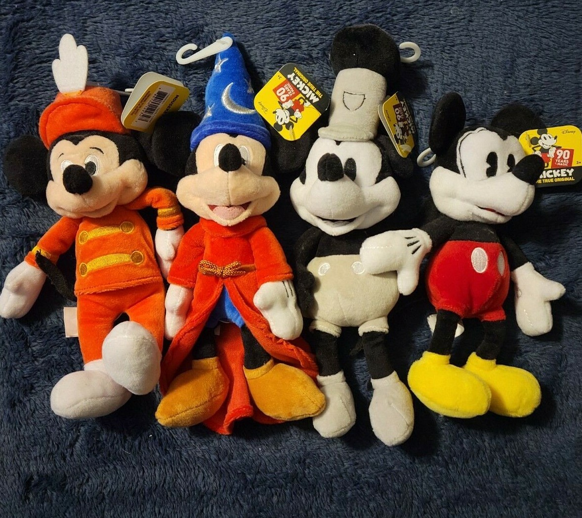 Disney MICKEY MOUSE 90TH ANNIVERSARY Set of 4 Plush Mickeys 9
