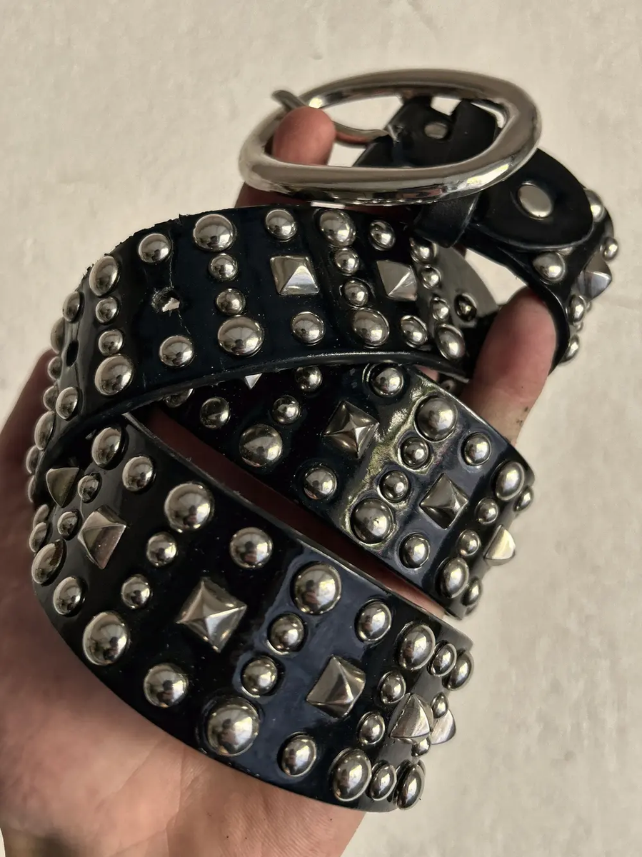 VINTAGE STREETWEAR JAPANESE PUNK SPIKES LEATHER BELT 90S | eBay